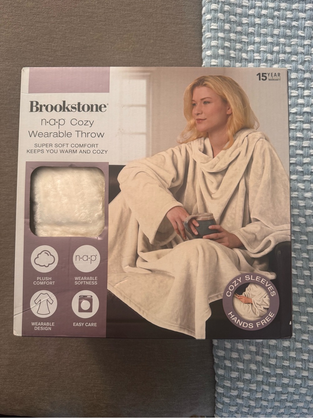 Brookstone Cozy Wearable Throw - Cream